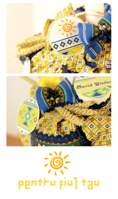 Lumanare de botez traditionala, unisex, 65x4cm, Traditii romanesti 3